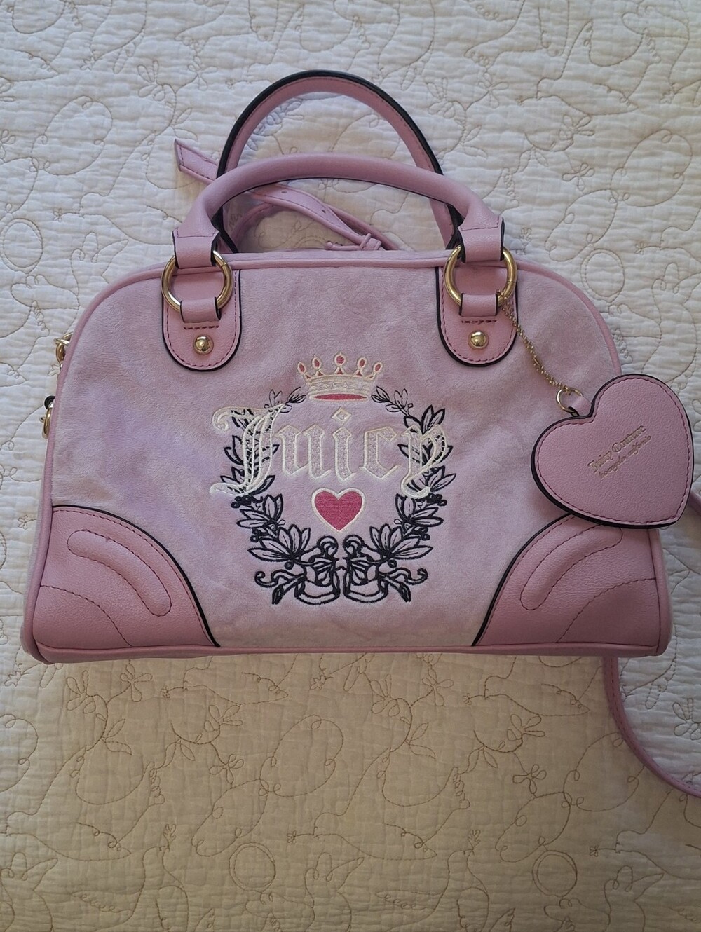 Juicy Couture Heritage Velour Pink Bag